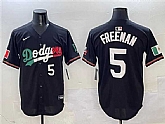 Men's Los Angeles Dodgers #5 Freddie Freeman Black Mexico Flag Limited Stitched Jersey,baseball caps,new era cap wholesale,wholesale hats